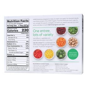 Microwave-ready instruction in HMR Entree for fast, convenient heating