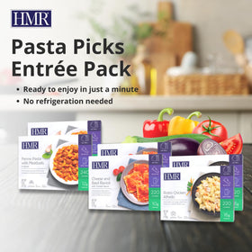HMR Pasta Picks cheese and basil ravioli—savory, portion-controlled comfort in minutes.