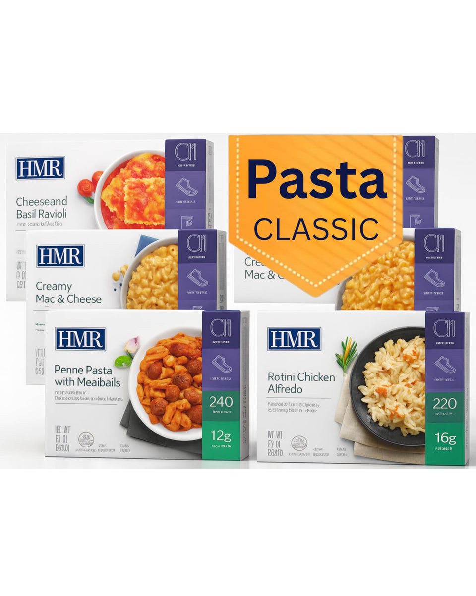 HMR Penne with Meatballs in Sauce; quick dinner option and flavor packed.