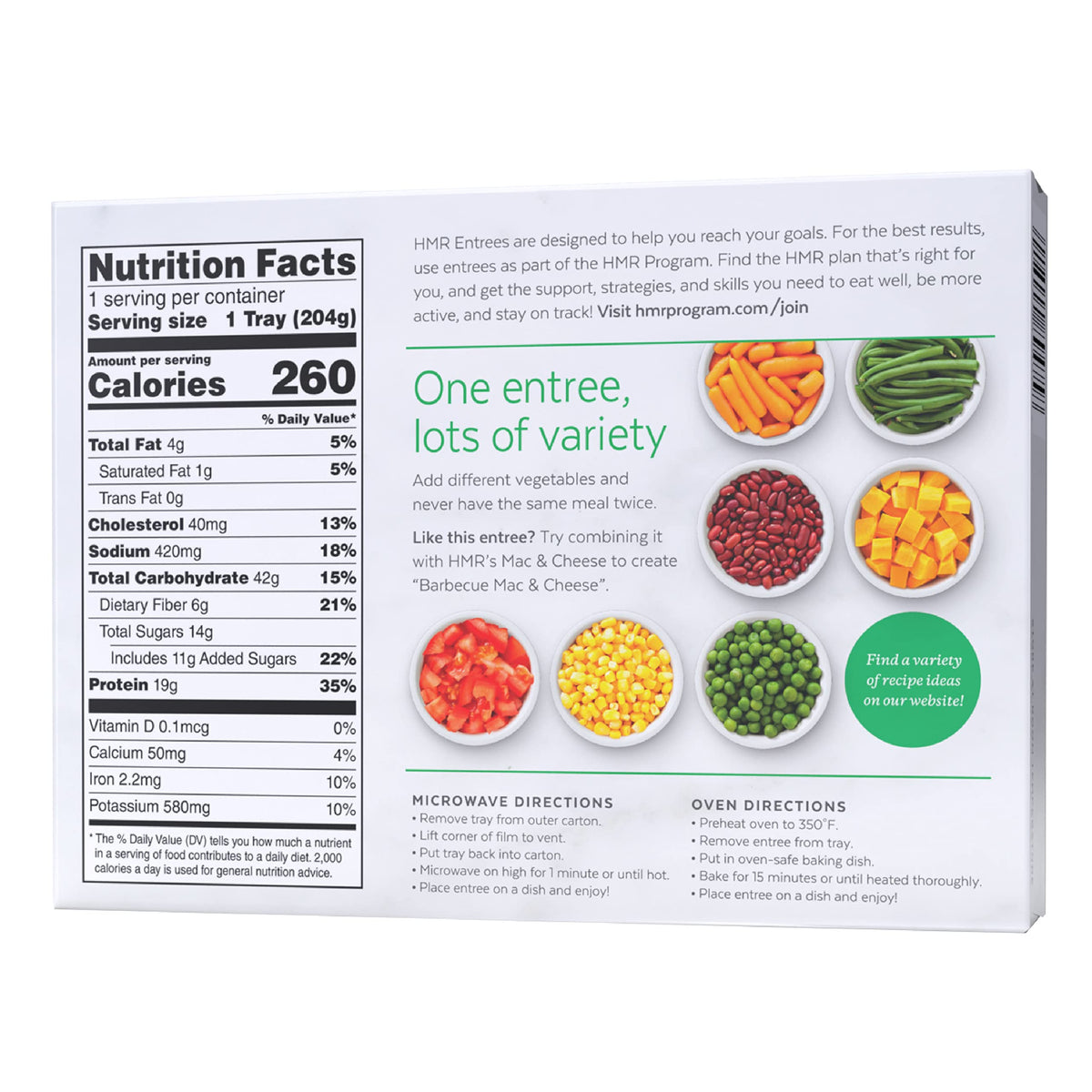 HMR ready-to-eat chicken entrée for work or travel meals on the go.