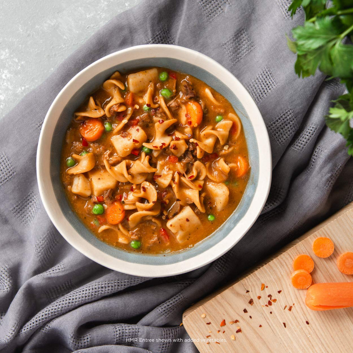 HMR Ready-to-eat dinner feature presenting a comforting bowl ideal for home or office.