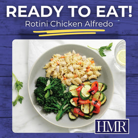 HMR Rotini Chicken Alfredo 7oz-portion emphasizes controlled serving