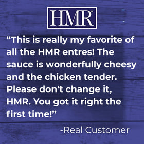 HMR Rotini Chicken Alfredo nutrition-facts image highlights 16g protein per serving