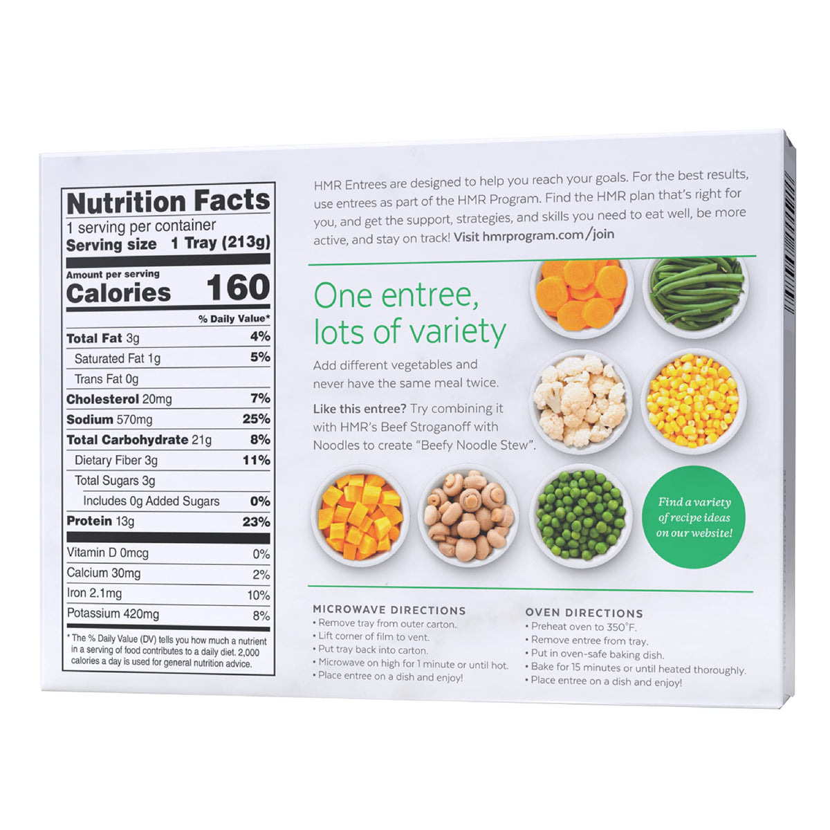 HMR Six-pack shelf-ready entrees image conveying ready-to-heat dinner options.