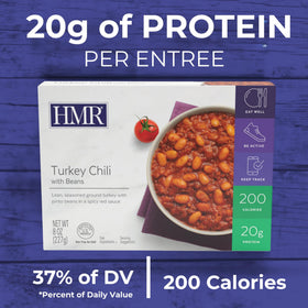 HMR Turkey Chili with Beans microwave-ready in 1 minute for fast heating