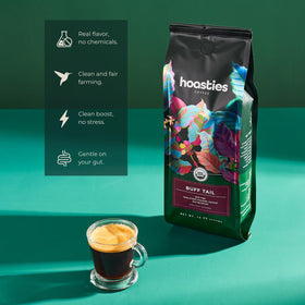 Hoasties Coffee Buff Tail cup-visual pairs with a comforting morning ritual.