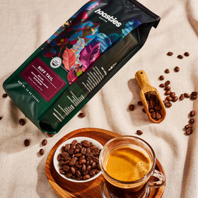Hoasties Coffee Buff Tail grind-espresso guidance for optimal flavor.