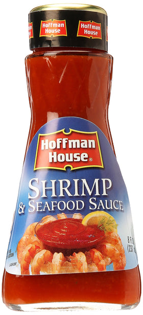 Hoffman House Shrimp and Seafood Sauce bottle enhances seafood flavors.