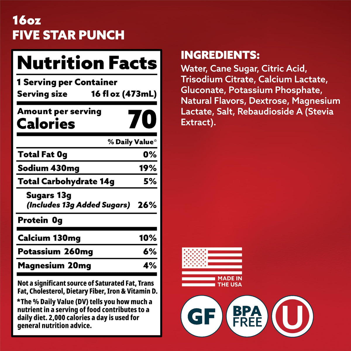 HOIST Fruit Punch label closeup showing dye-free formula and balanced electrolytes