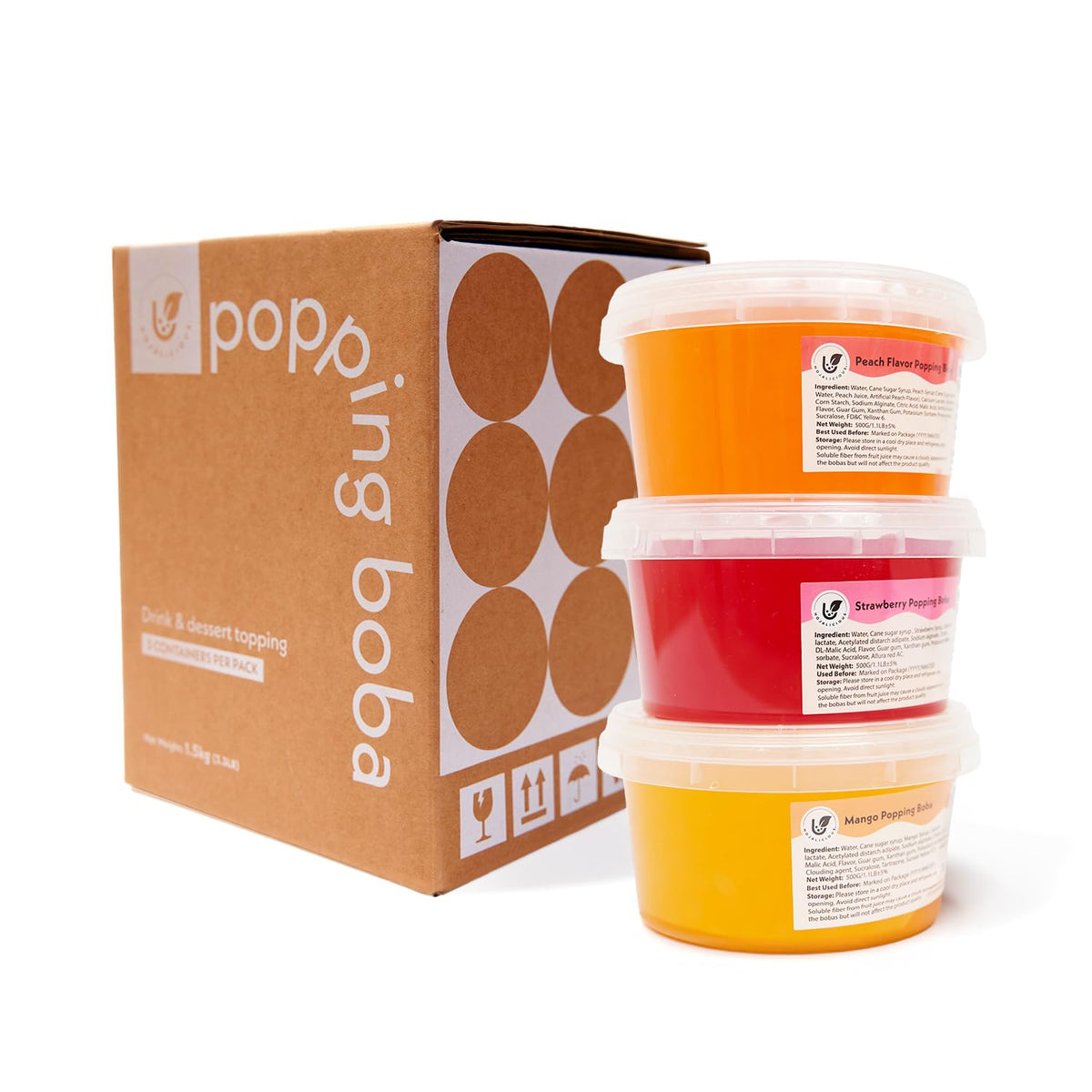 Hojalicious PoppingBoba Mango close up ideal for refreshing drinks