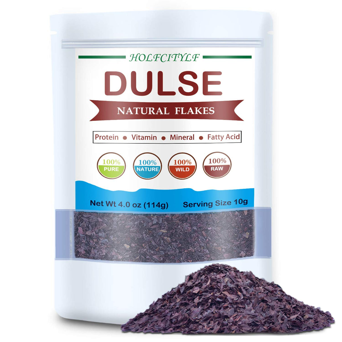 Holfcitylf HOLFLYING dulse flakes 4oz pack, mineral-rich for savory meals