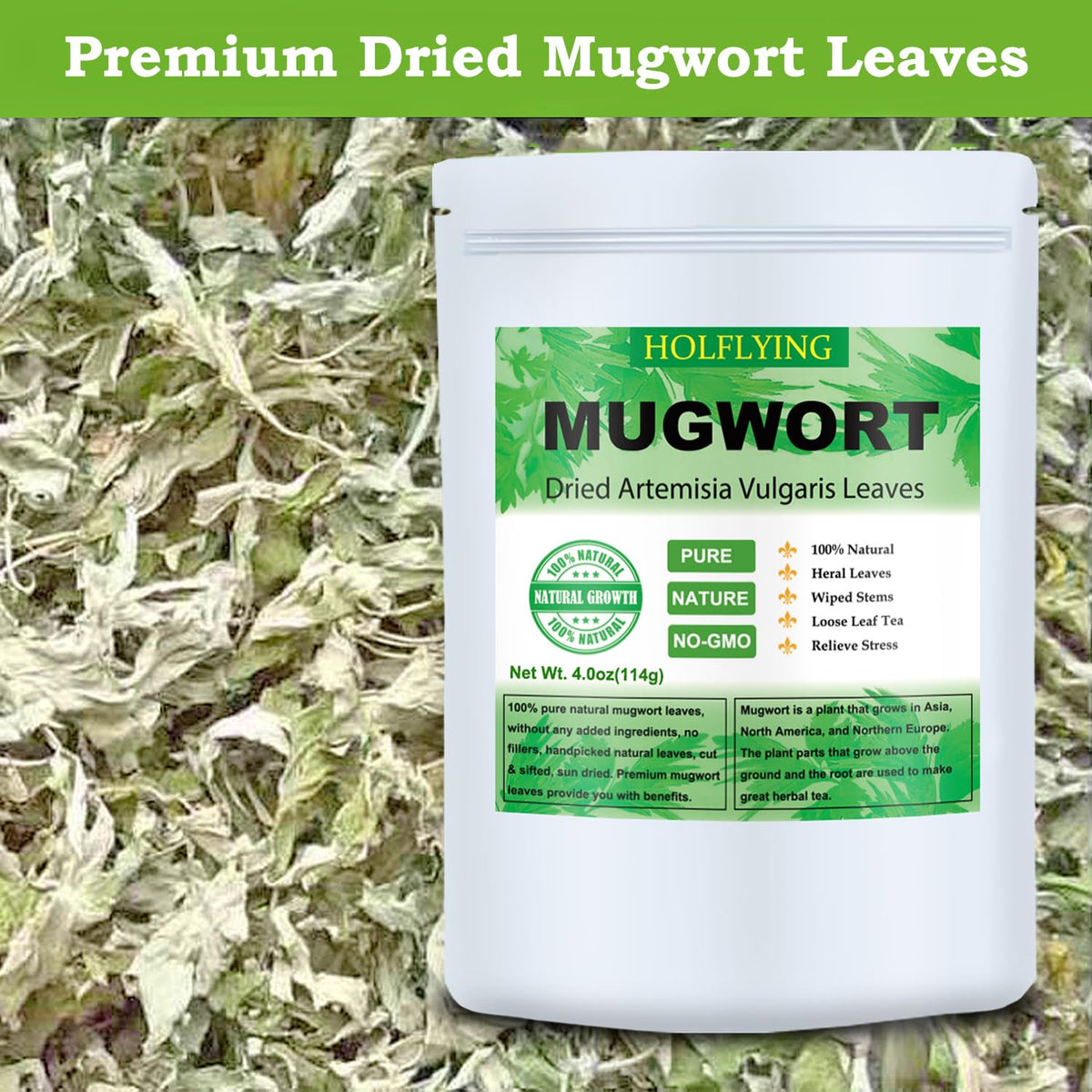 HOLFLYING mugwort for tea preparation and infusion rituals.