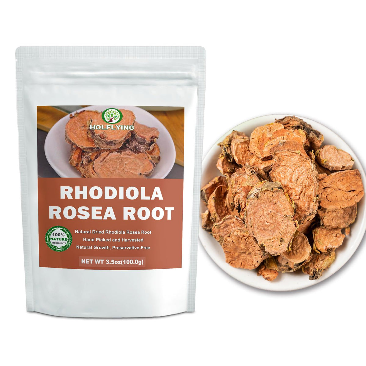 HOLFLYING rhodiola root pieces steep 8–10 minutes for rich flavor.