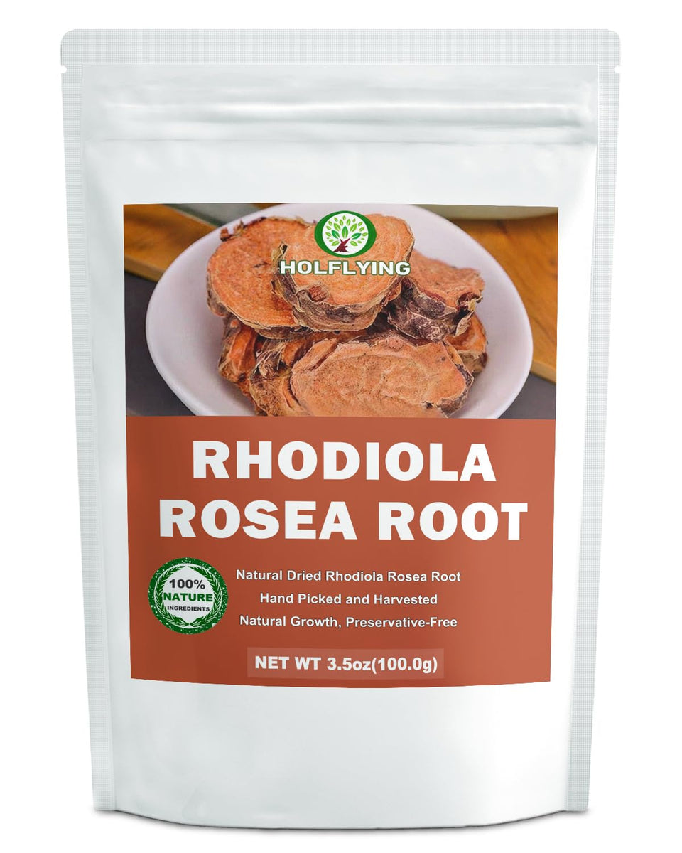 HOLFLYING rhodiola root tea slices brew a caffeine-free, earthy cup.