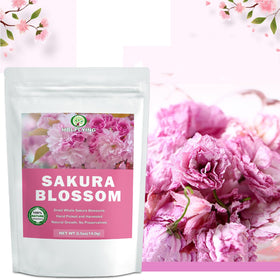 HOLFLYING sakura blossoms closeup showing vibrant pink petals for desserts or tea