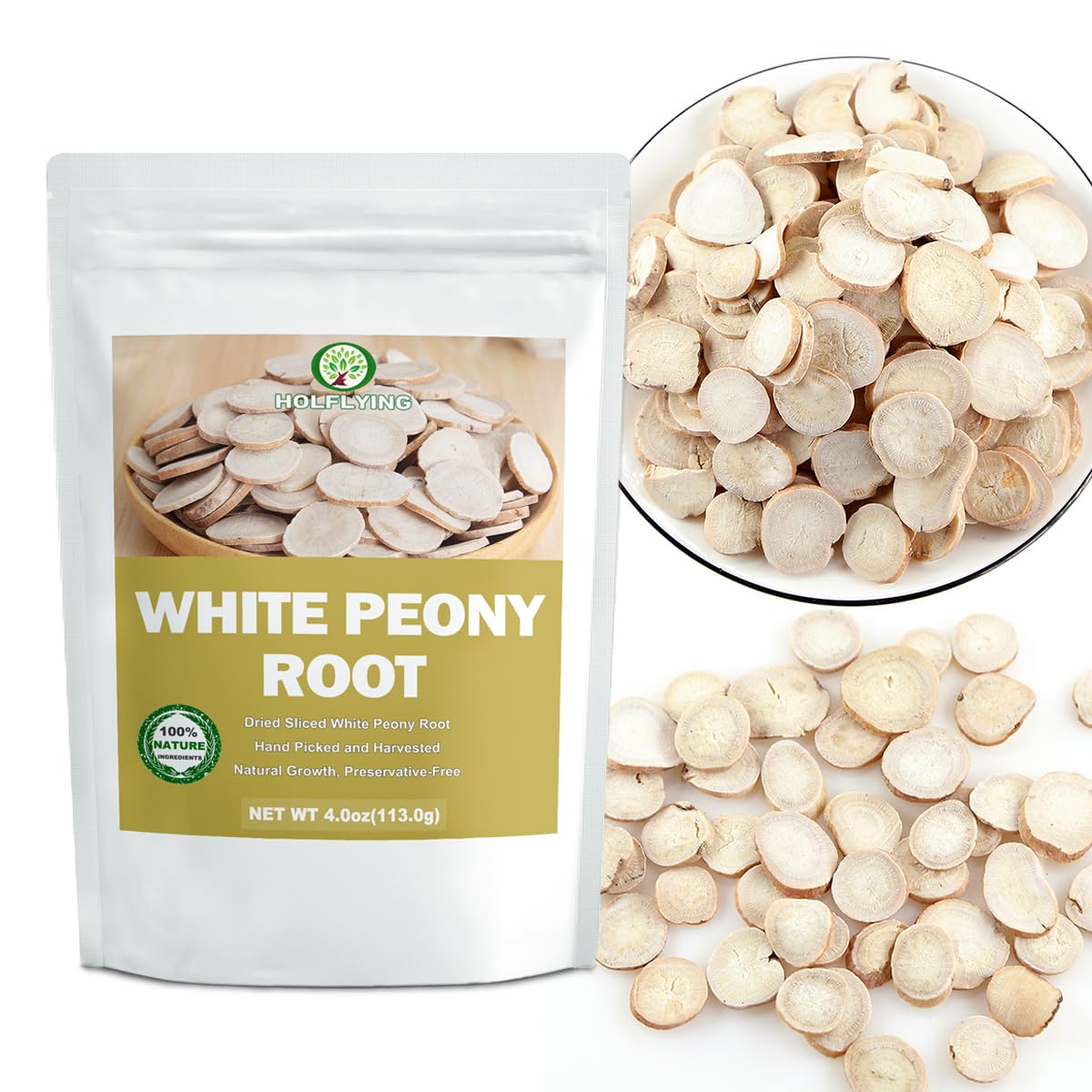 HOLFLYING White Peony Root Slices decoction, simmered to release delicate notes.