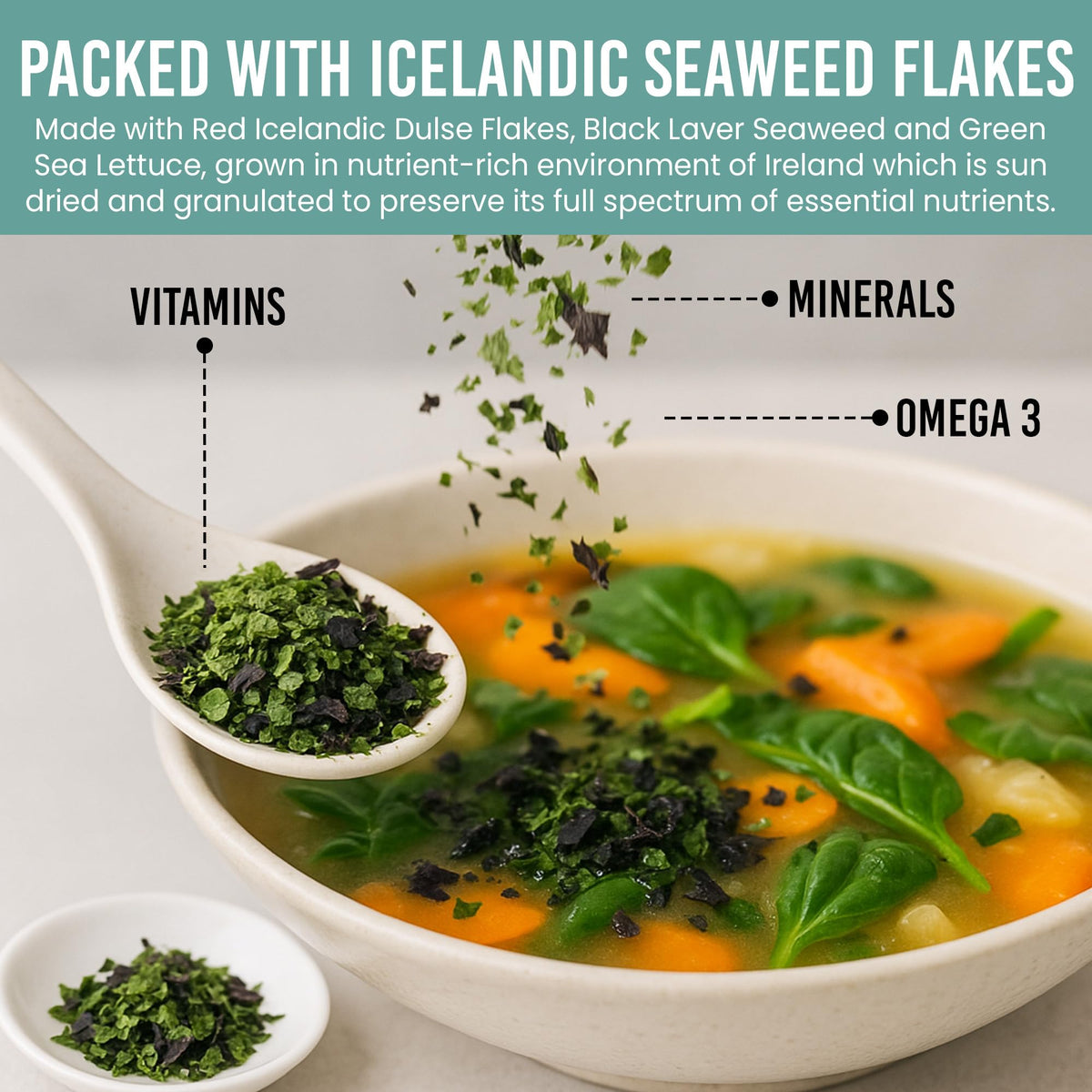 Holistic Bin Triple Icelandic Seaweed Flakes bulk pouch preserves freshness for daily cooking