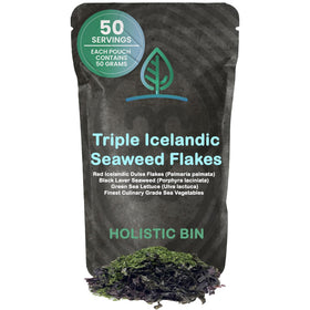 Holistic Bin Triple Icelandic Seaweed Flakes front pack, ideal for quick umami boost in meals