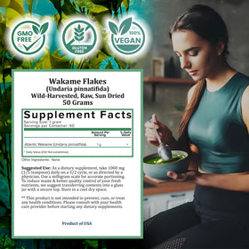 Holistic Bin wakame seaweed leaves close-up with tender texture ready for rehydration.