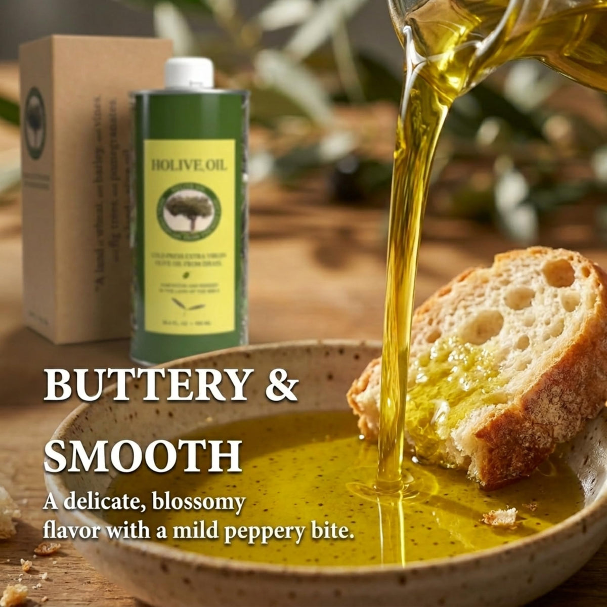 HOLIVE close-up reveals nutty notes and peppery finish for cooking