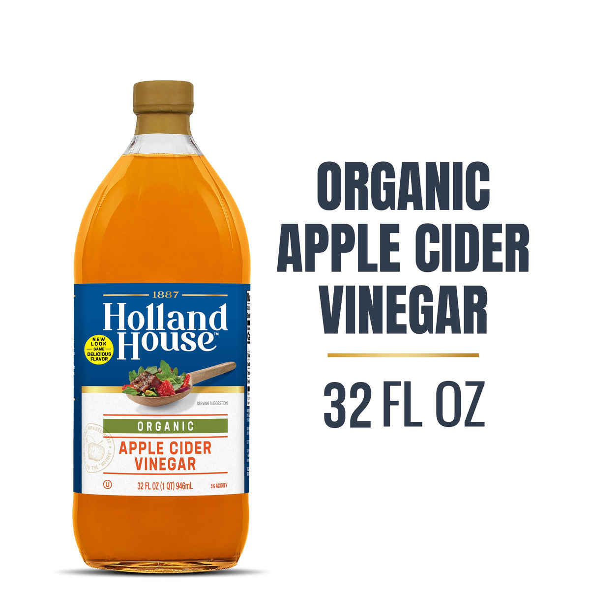 Holland House Organic Apple Cider Vinegar with the Mother shows natural probiotic content