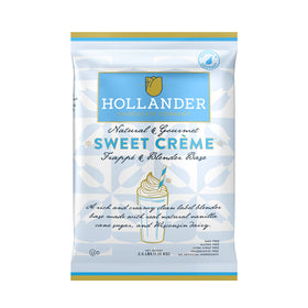 Hollander Sweet Creme Frappe Base bag with vanilla blend for creamy beverages.