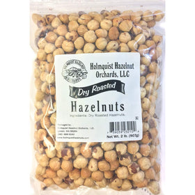 Holmquist Hazelnuts dry roasted unsalted 2lb pack front view for snacking and baking.