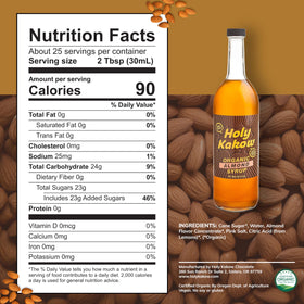 Holy Kakow Almond Syrup uses real ingredients like Himalayan salt