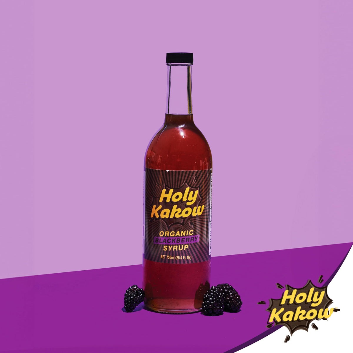 Holy Kakow Blackberry Syrup ingredients closeup with natural salt and sugar