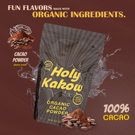 Holy Kakow cacao powder stirred into a glossy batter for desserts