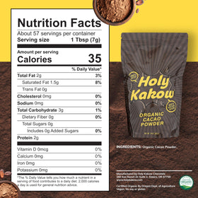 Holy Kakow cacao powder enhancing chocolate aroma in a cake