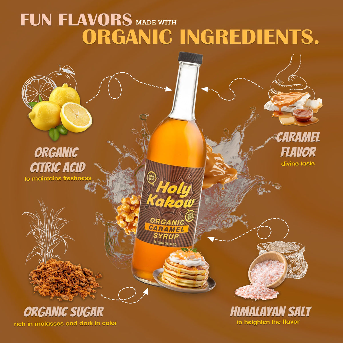 Holy Kakow Cafe Organic Caramel Syrup used in a cocktail for caramel sweetness