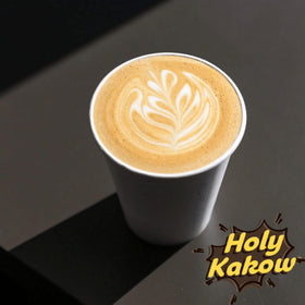 Holy Kakow hazelnut syrup bottle pour adds warmth to lattes and desserts