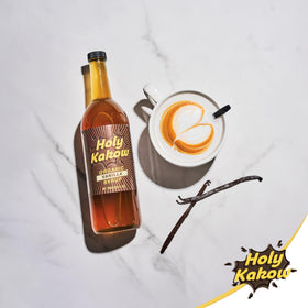 Holy Kakow Vanilla Syrup shake mix visual suggests creamy sweetness for treats