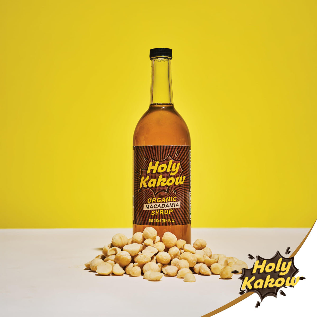 Dessert topping idea with Holy Kakow Macadamia Syrup and drinks