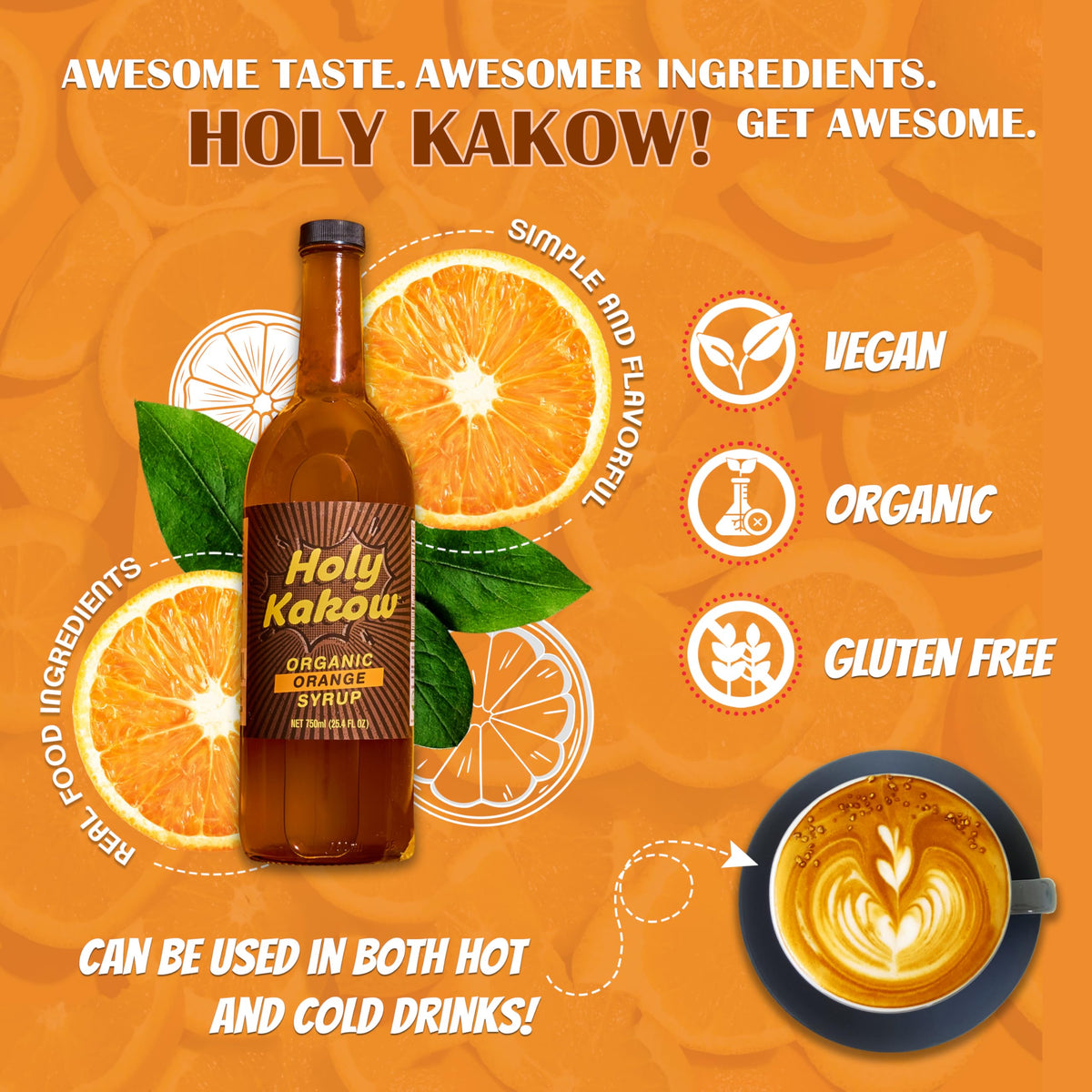 Holy Kakow orange syrup coffee-steam adds brightness to espresso