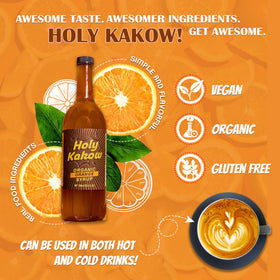 Holy Kakow orange syrup coffee-steam adds brightness to espresso