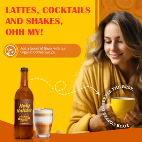 Holy Kakow orange syrup latte-creation shows creamy foam with citrus sweetness