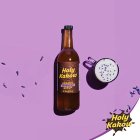 Organic sugar-rich Holy Kakow lavender syrup uses real-food ingredients
