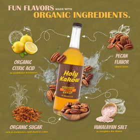 Pecan syrup in a cocktail glass highlighting versatile use in drinks