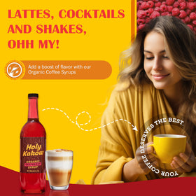 Holy Kakow Raspberry Syrup in a glass for refreshing mocktails.