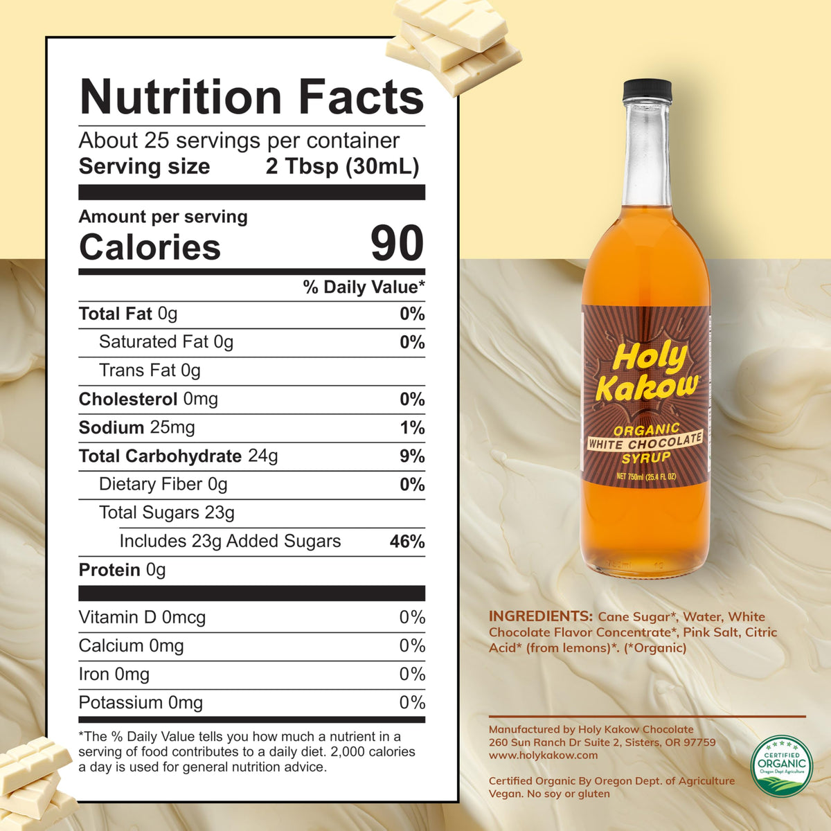 Holy Kakow Organic Syrups on shelf offering convenient flavor upgrades.