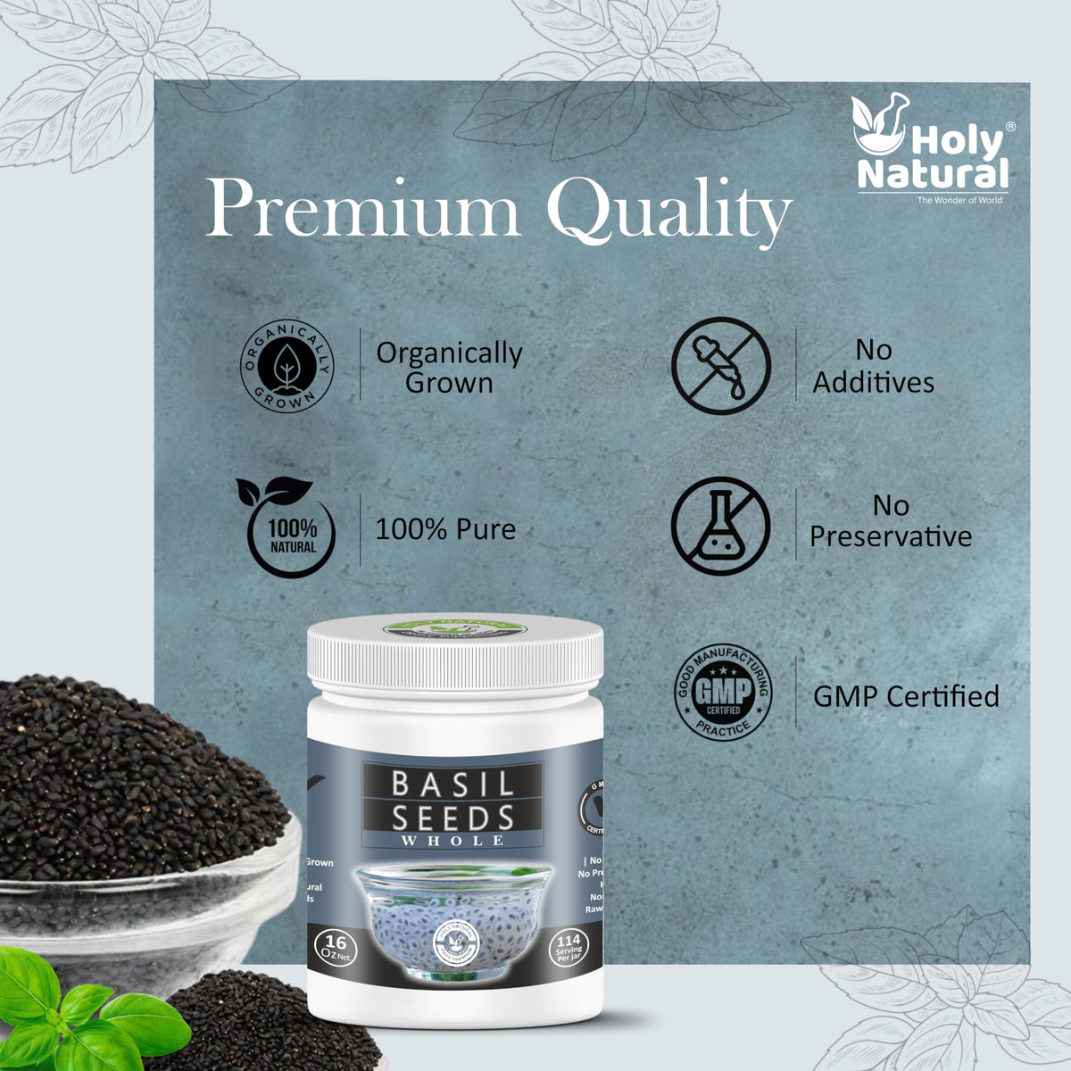 Holy Natural Basil Seeds for hair shine and skin glow