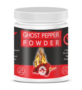 Holy Natural Ghost Pepper Powder bottle shows smoked flavor for bold dishes