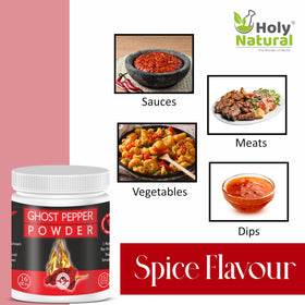 Holy Natural Ghost Pepper Powder hand measure demonstrates precise, small amounts for heat