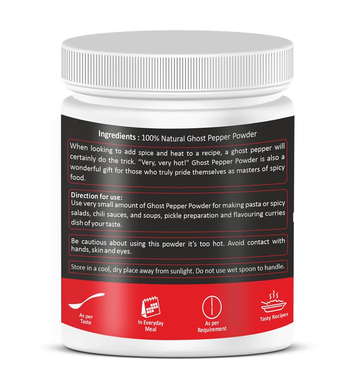 Holy Natural Ghost Pepper Powder pour demonstrates quick, controlled seasoning with intense heat