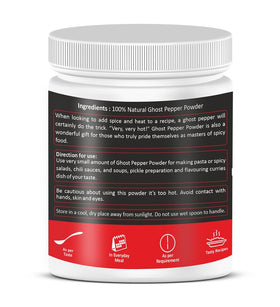 Holy Natural Ghost Pepper Powder pour demonstrates quick, controlled seasoning with intense heat