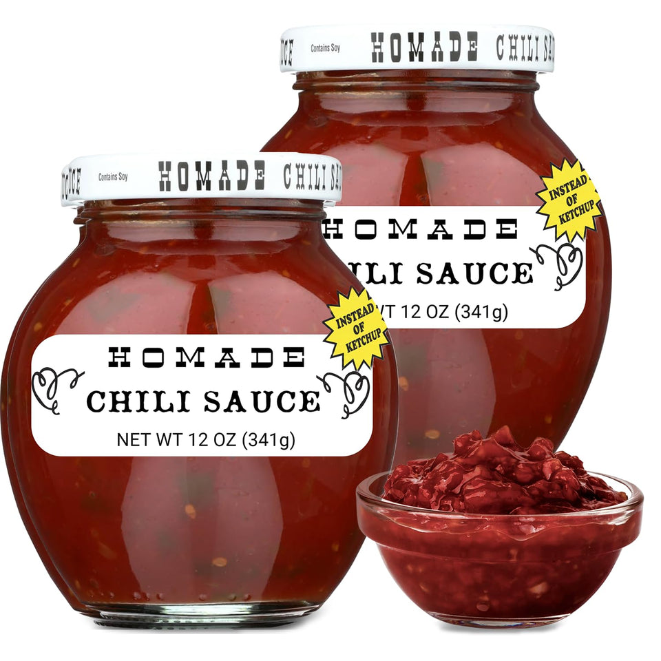 Homade Chili Sauce two-pack bottles ready for kitchen use and everyday meals.