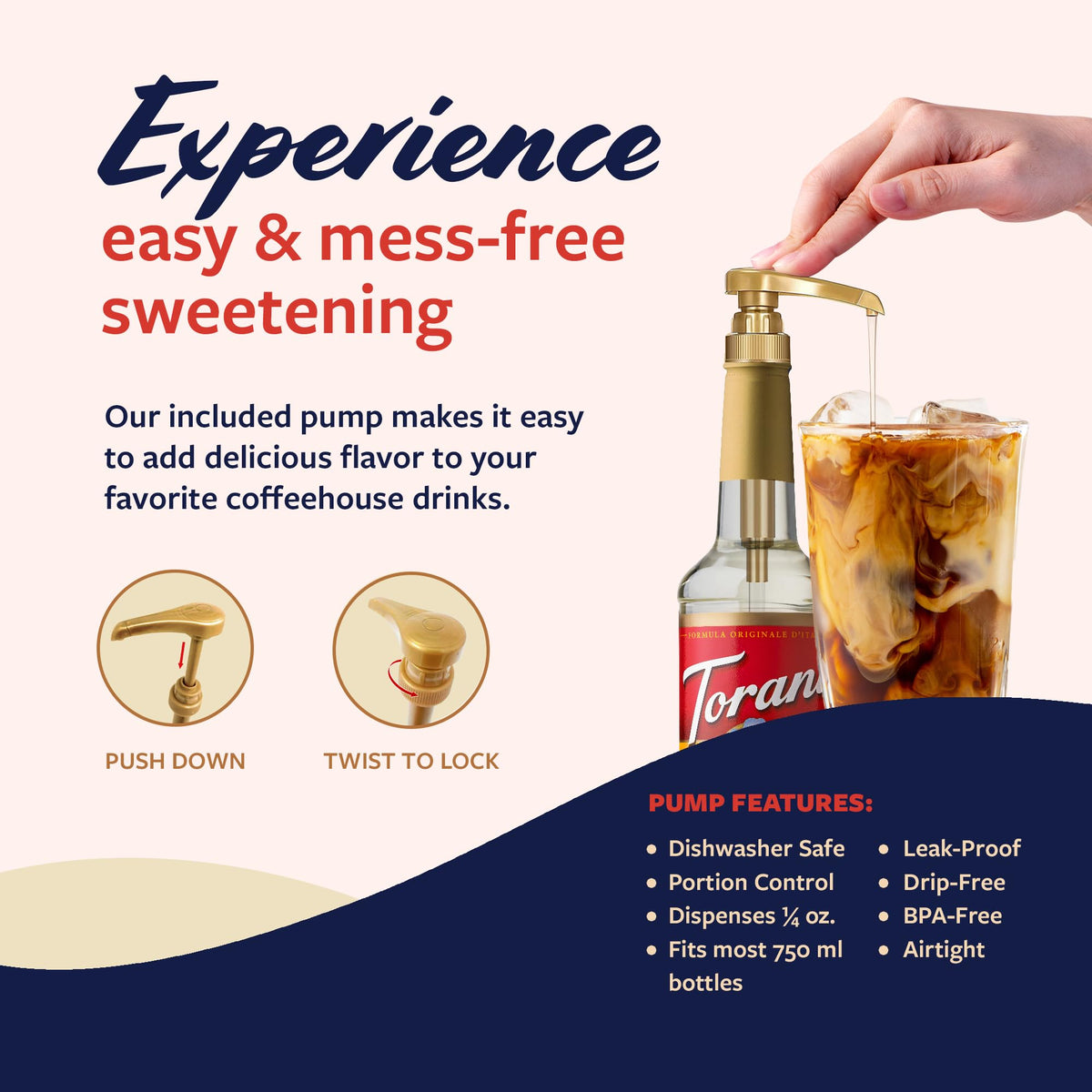Home barista setup with Torani 2-pack to craft flavored beverages.