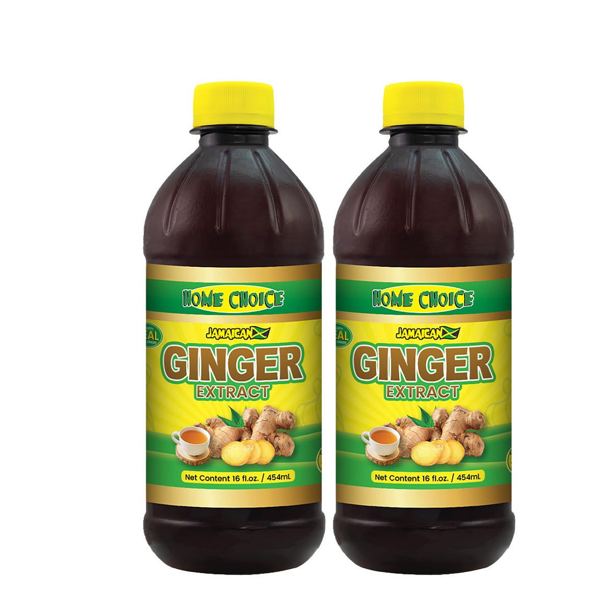 Home Choice Jamaican Ginger Extract label shows premium, organic quality for everyday cooking.